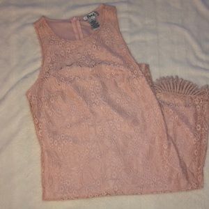 Pink lace cocktail dress